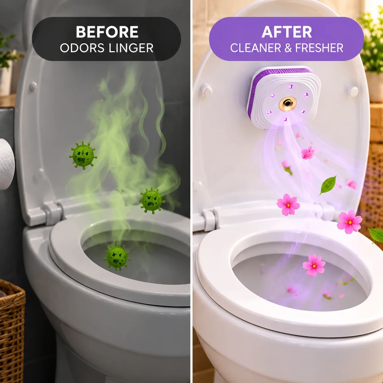 Before and after style product illustration