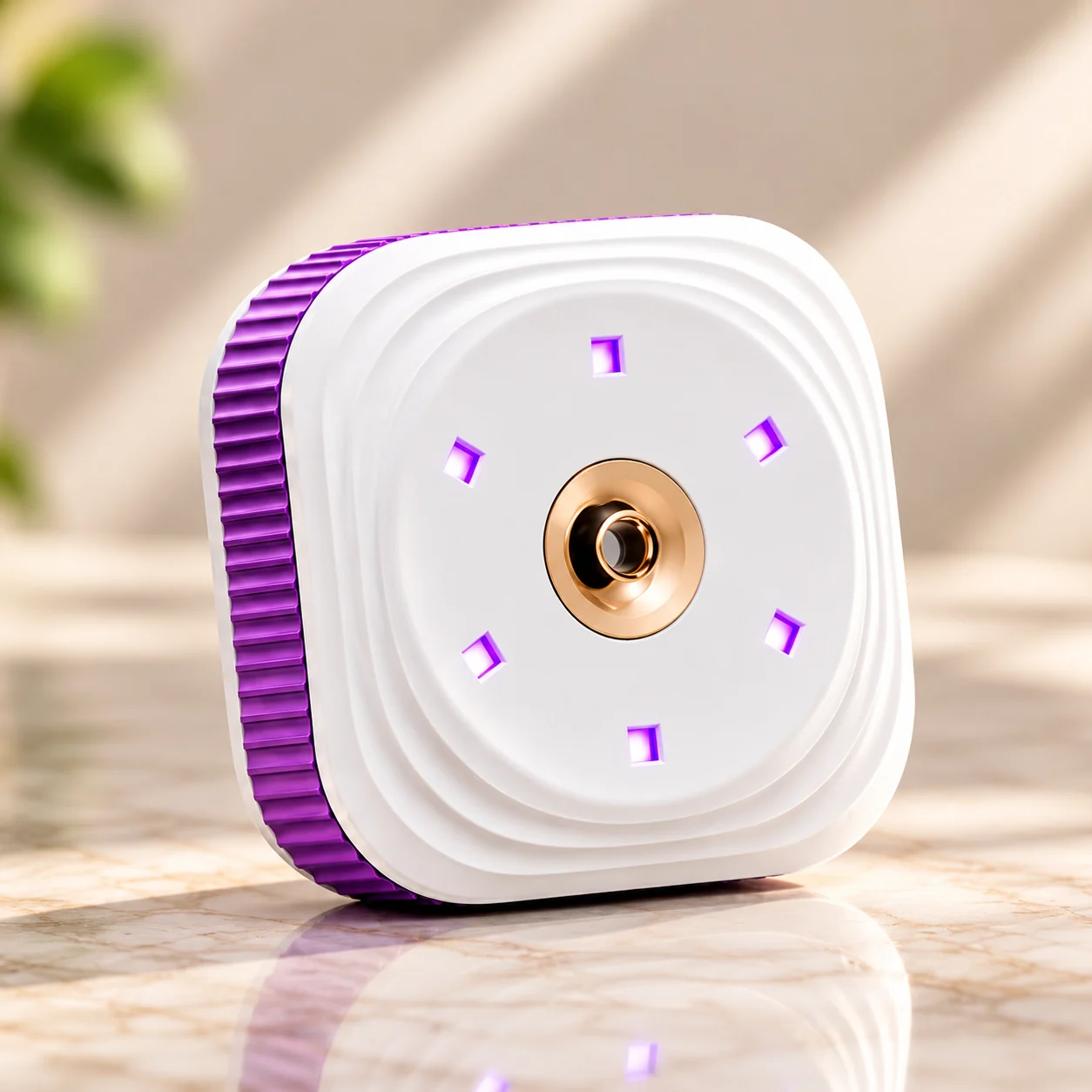 Lidvio purple and white bathroom device
